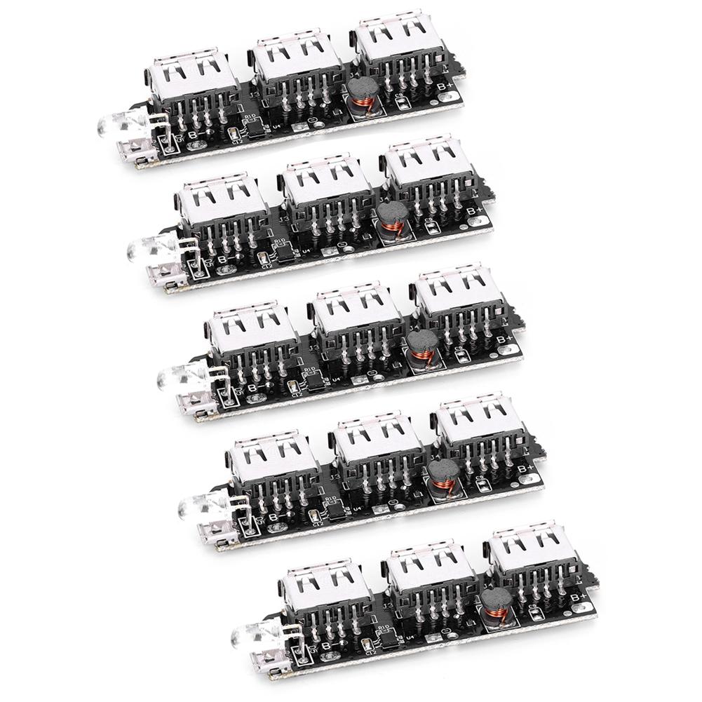 5 шт. модуль зарядного устройства Power Bank 3 USB DIY мобильная плата электронный компонент 5V2.1A