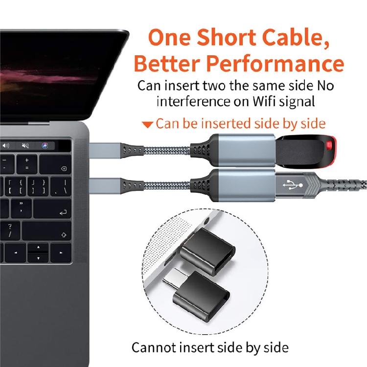 OTG-кабель USB Type C, Type C (папа) на USB 3.0 (мама), конвертер быстрой зарядки USB
