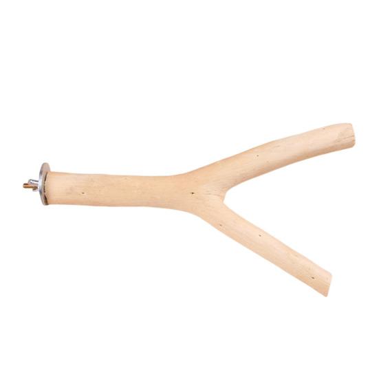 Parrot Perch Stand Y-Shaped Wood Birds Cage Parakeets Cockatiels Conures Macaws Finches Lovebirds Paw Grinding Climbing Standing Branch Pet Supplies