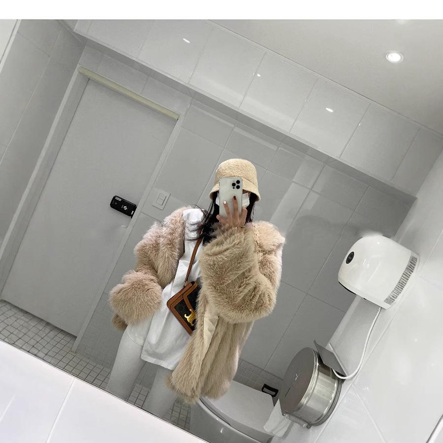 Женская шуба из искусственного меха Toka hair, средняя и длинная, с воротником-стойкой, свободная, корейская версия, куртка из искусственного меха