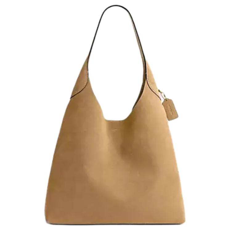 Coach Brooklyn 39 Logo Suede Tote Bag Large Women Tote Bags Beige CW636-B4SN