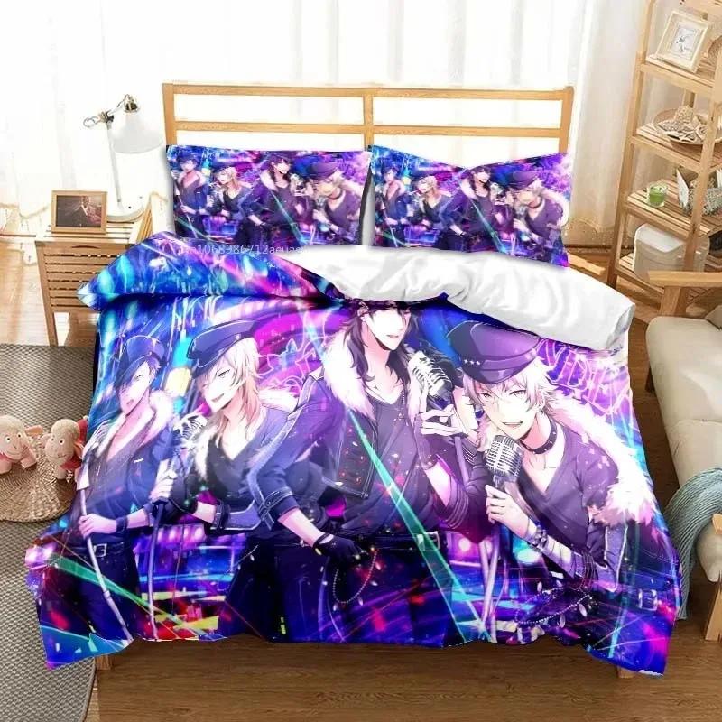3D Аниме Рок-группа Ensemble Stars Всесезонный Полуторный Комплект Постельного Белья 3 Предмета Комплект Одеяла Пододеяльник Двуспальный Кинг Чехол для Одеяла