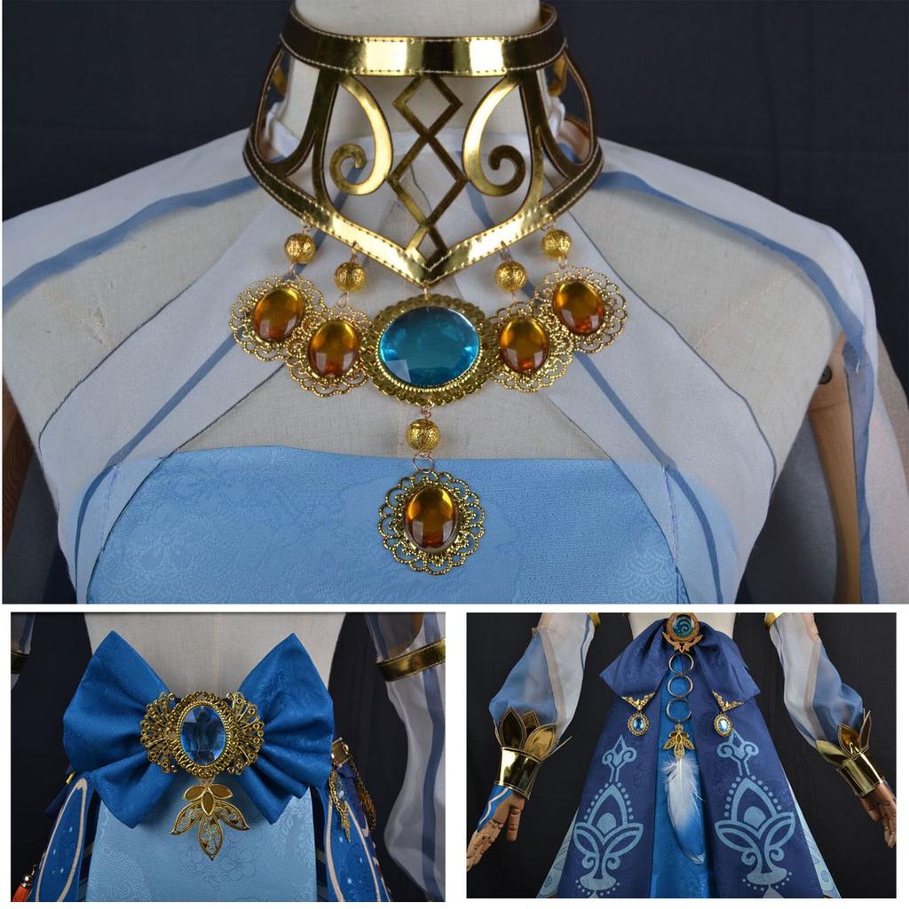 Genshin Impact Nilou Sumeru Косплей Костюм Красный Парик Женское Синее Платье Одежда Одежда Аниме для Хэллоуина Карнавальная Вечеринка