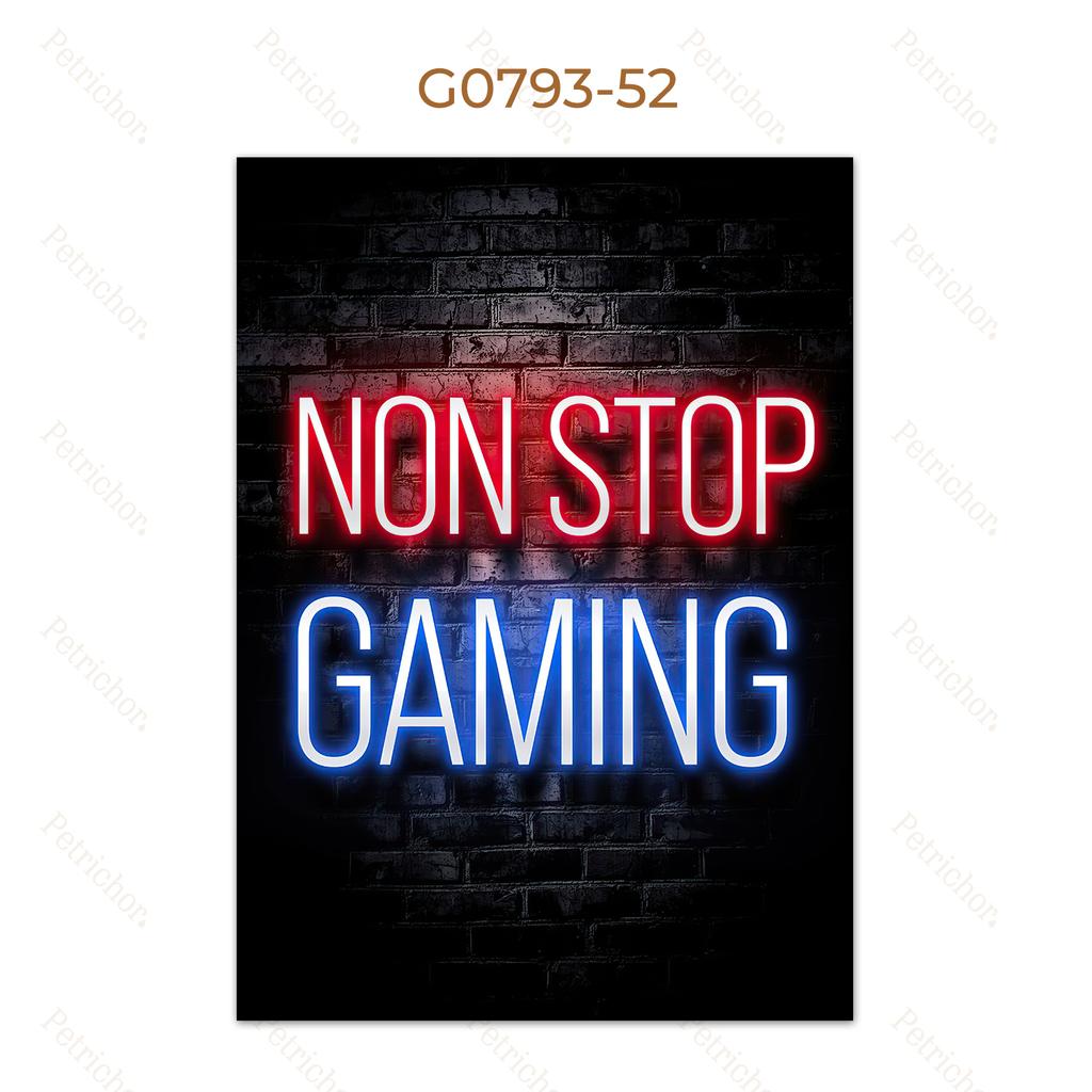 Modern Lights Gaming Zone Industrial Neon Wall Art Canvas Painting Posters Picture For Internet Cafe Bar Boy Room Home Decor