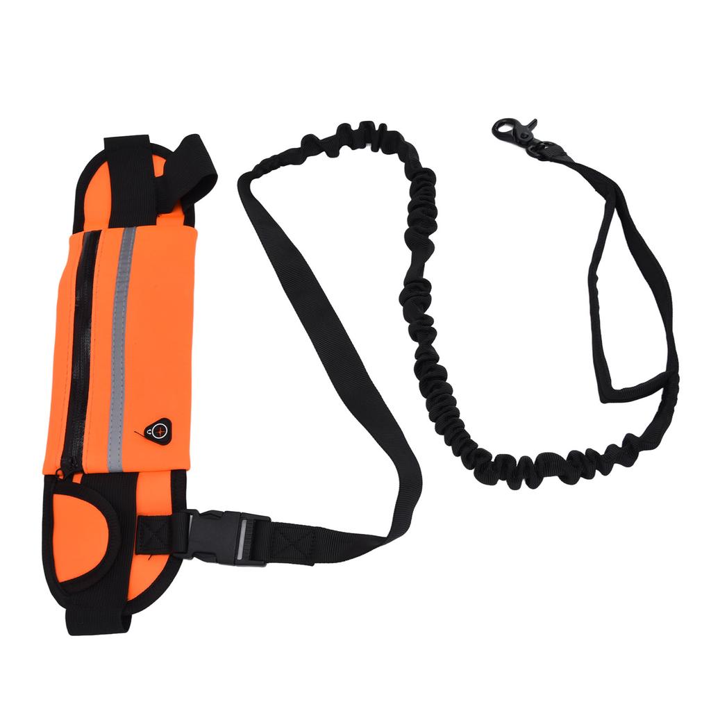 Hands Free Dog Leash Detachable Zipper Bag Reflective Strip Design Hands Free Flexible Waist Dog