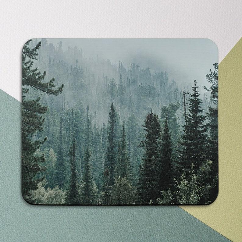 Mousepad Forest Deep Green Square Mouse Pad Desk Decoration Mousepad Fog Mouse Pad Office Decor Round Mouse Pad Office Supplies