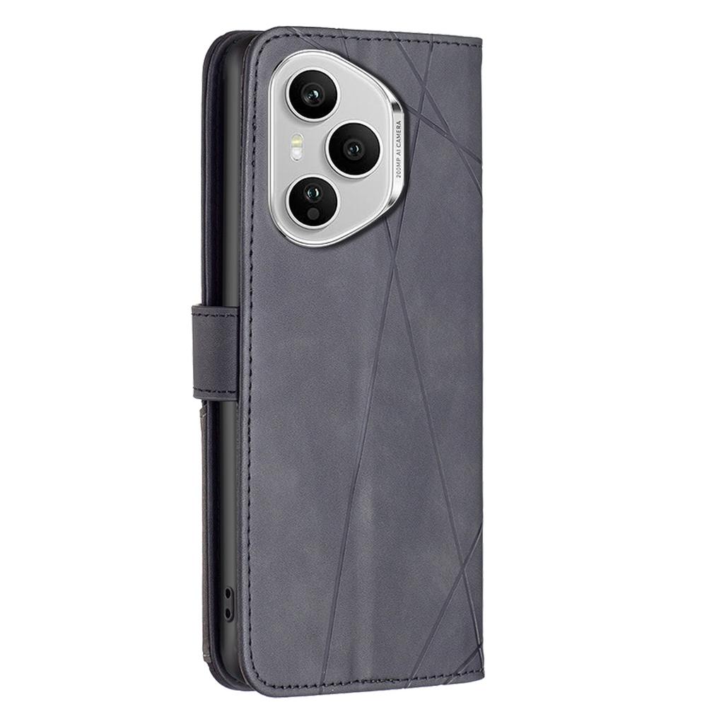 For Honor 400 Pro 5G (Global) Phone Case BINFEN COLOR Wallet Stand Geometry Imprinted Leather Cover