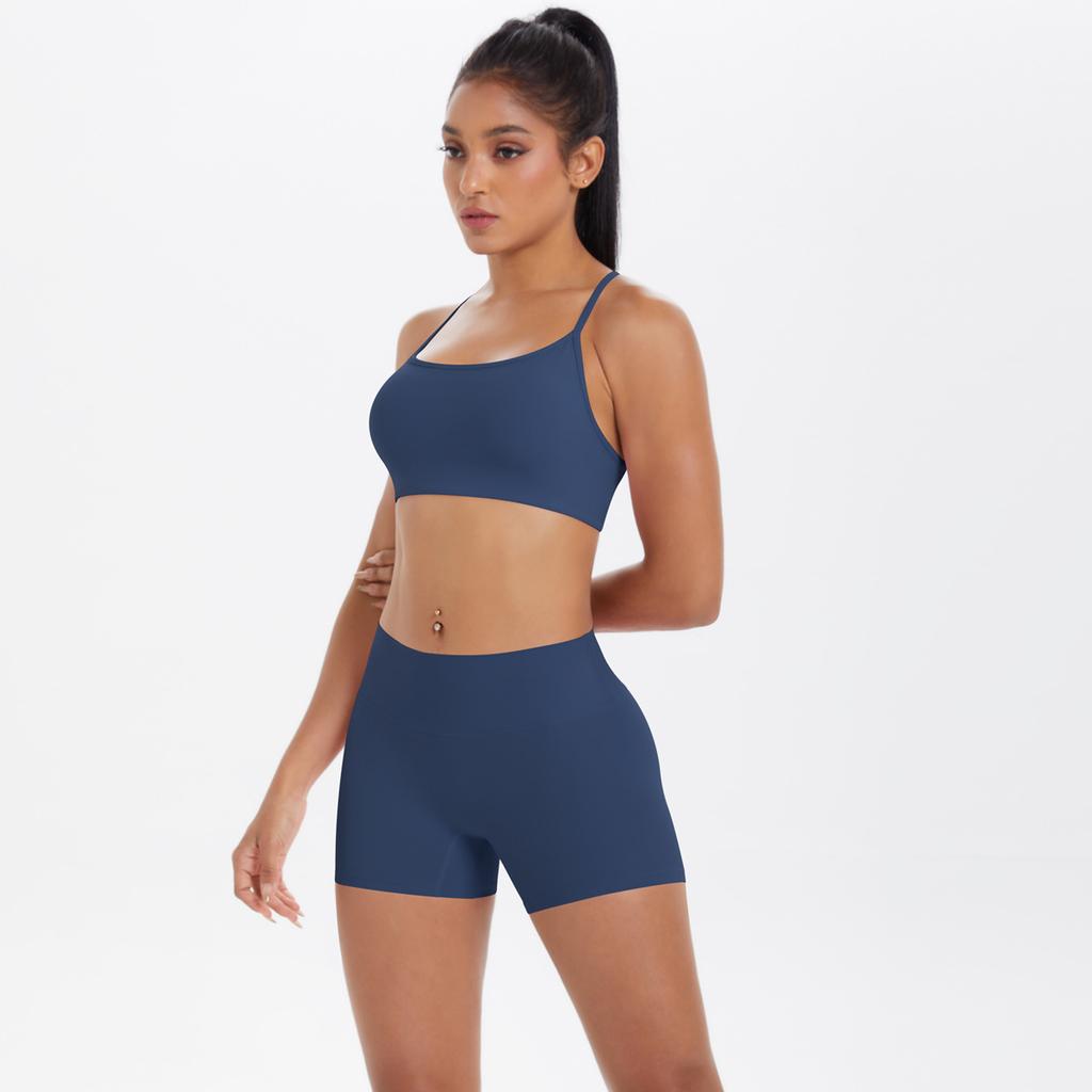 Новый спортивный костюм для отдыха на природе, вдохновленный облаками, для йоги, быстросохнущие облегающие шорты с перекрестной спинкой и эффектом лифтинга бедер, фитнес-комплект из двух предметов для женщин