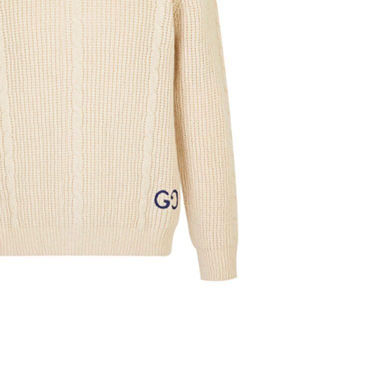 GUCCI Sweaters Men's Ecru Crew Neck Moderate Other 597732-XKA4K-9772
