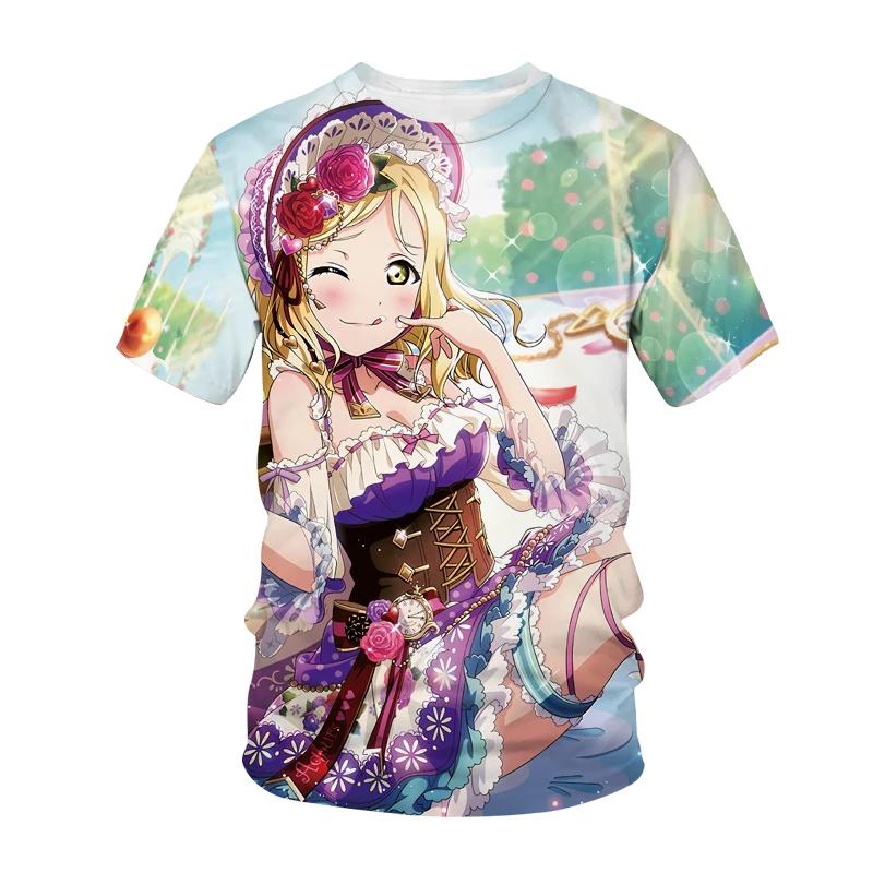 Японский аниме Love Live Tees 3D Print Футболка Косплей мужчины Большие футболки Уличная одежда Футболки Harajuku Y2k Женская одежда