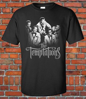 Классическая R&B группа The Temptations Графическая Черно-белая Изображение Унисекс Футболка