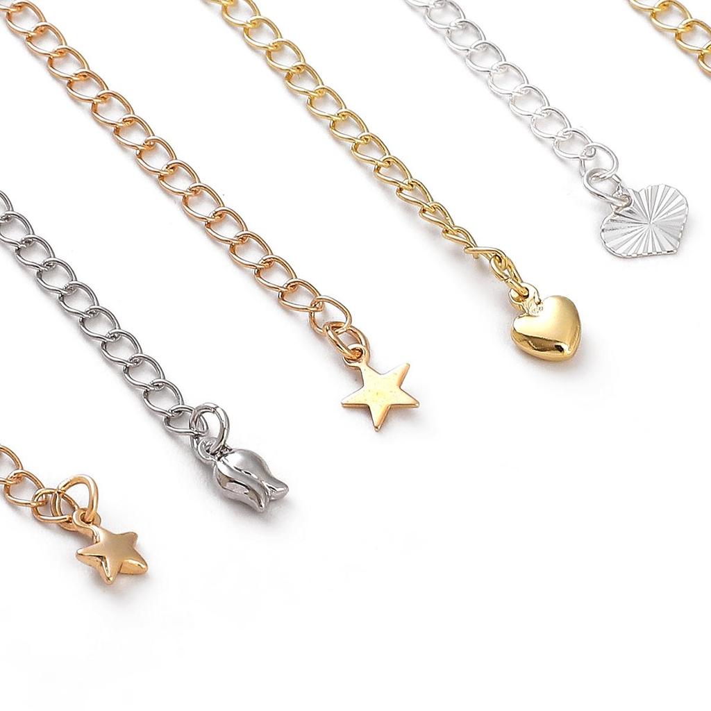 Copper Clad Iron Peach Heart Buckle Tail Chain For DIY Jewelry Making Craft Accessories