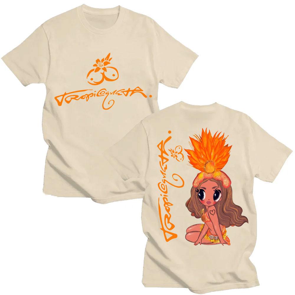 Printed Karol G Tropicoketa Album Summer Highquality Aesthetic Unisexs Womens Cotton Tshirt Retro Plus Size Casual Yk