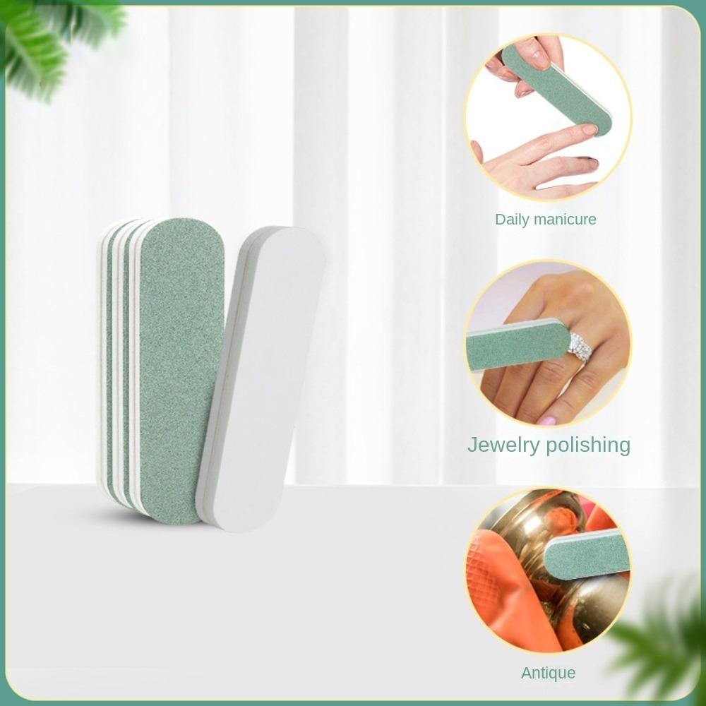 Двусторонняя маникюрная полоска-губка для удаления следов, серебристое украшение, инструмент для матирования маникюра