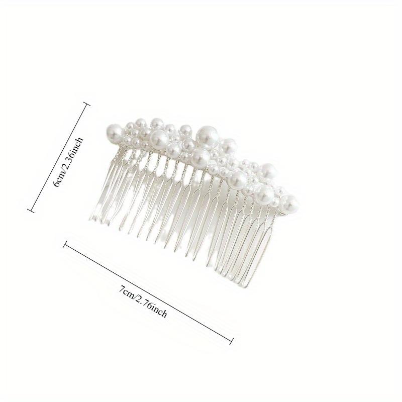 Корейская версия простого жемчужного гребня для волос невесты, вставной гребень, гребень для челки, милый и универсальный головной убор для взрослых из сплава, аксессуары для волос
