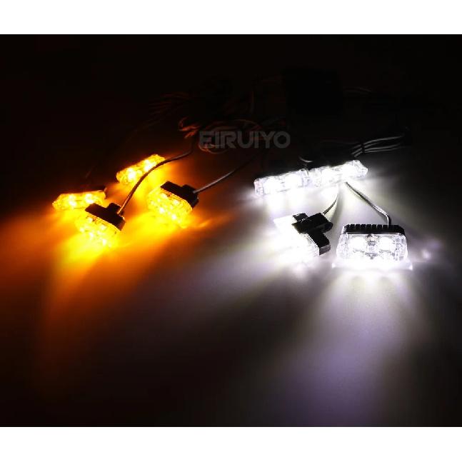 12 16 LED Car Front Grille Strobe Light 12V LED Flashing Emergency Lamp Police Warning Flash Signal Light Daytime Running Lights