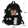 Preppy Style Large Capacity Students School Bags Casual Canvas Female Backpack Fashion Patchwork Women Knapsack with Card Badge
