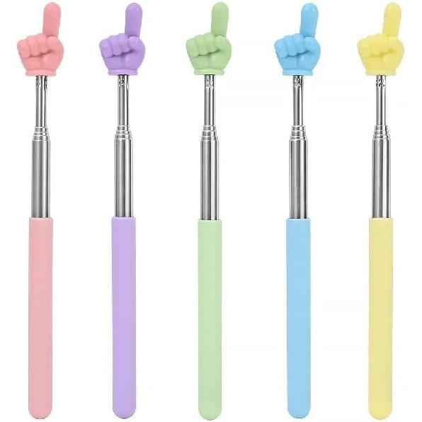 Черный телескопический указка для учителей, Указка для преподавания в классе, Металлическая ручная выдвижная указка, Длина в разложенном виде 21,6 дюйма, Ручной презентер