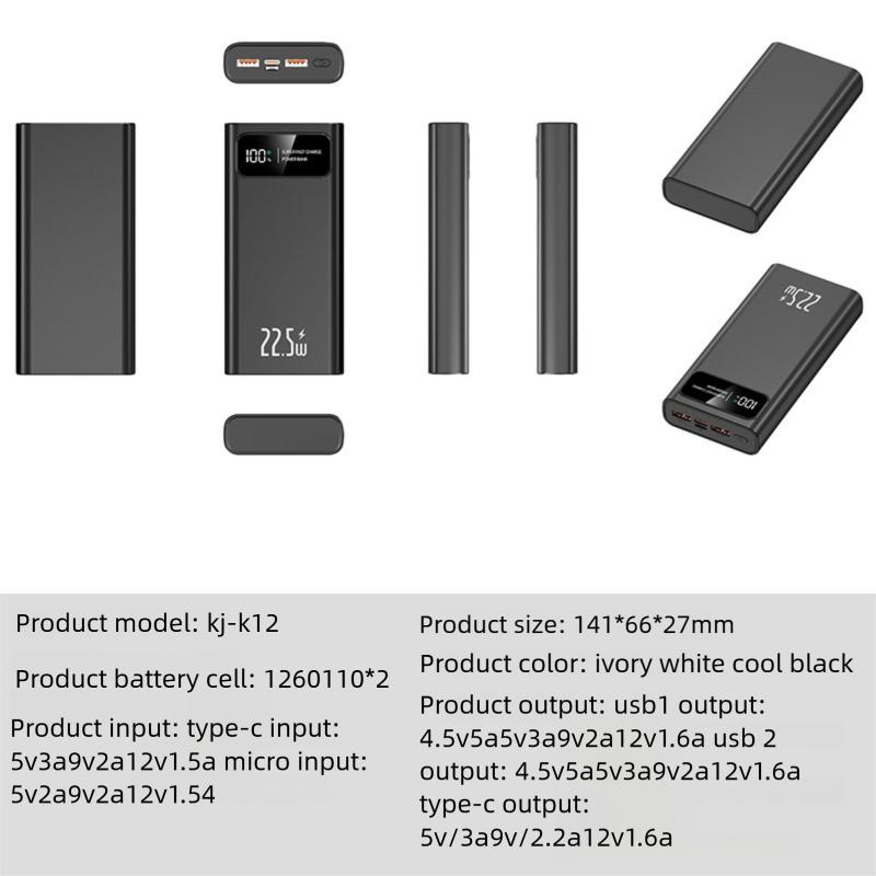 22,5 Вт сверхбыстрая зарядка мобильного внешнего аккумулятора 50000 мАч большой емкости внешний аккумулятор