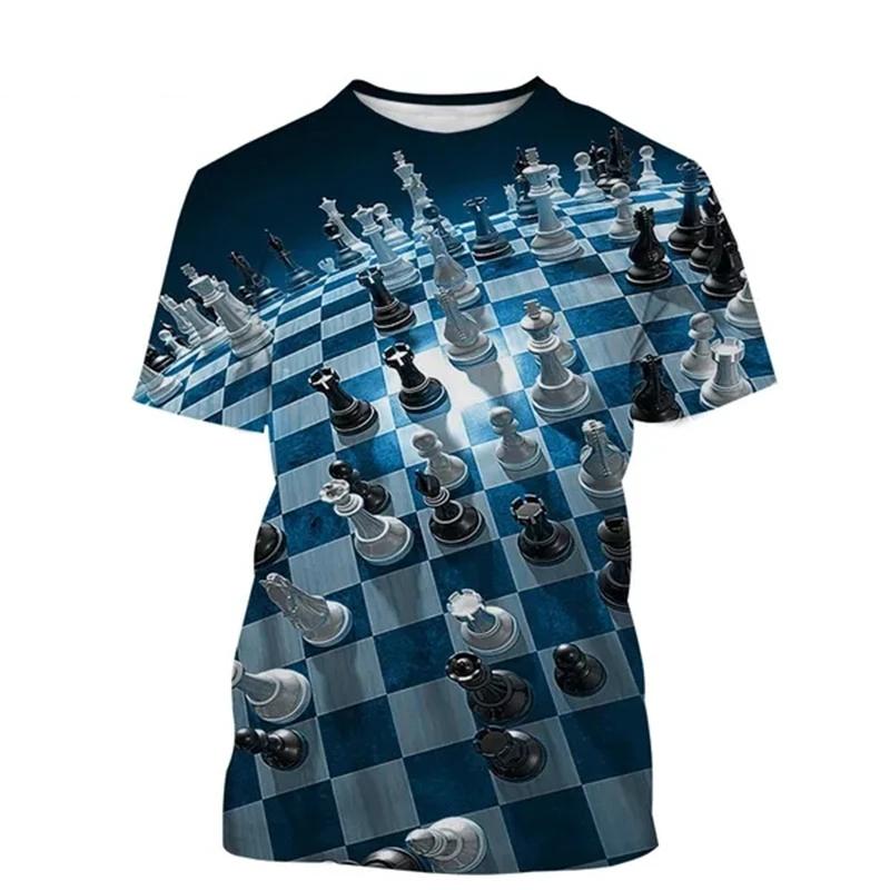 Chess T-shirt 3D Printing Design Fashion O-neck Short Sleeve Multiple Styles Tee Shirts Breathable Soft 2024 Summer y2k Tops