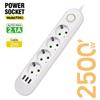 EU Plug AC Outlet Smart Home Multiprise Power Strip Extension Cord Electrical Socket Network Filter With USB C PD Fast Charging