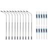 10pcs O-Scale Model Trains Metal Light Poles Wired LED-Lighted Street Lamps