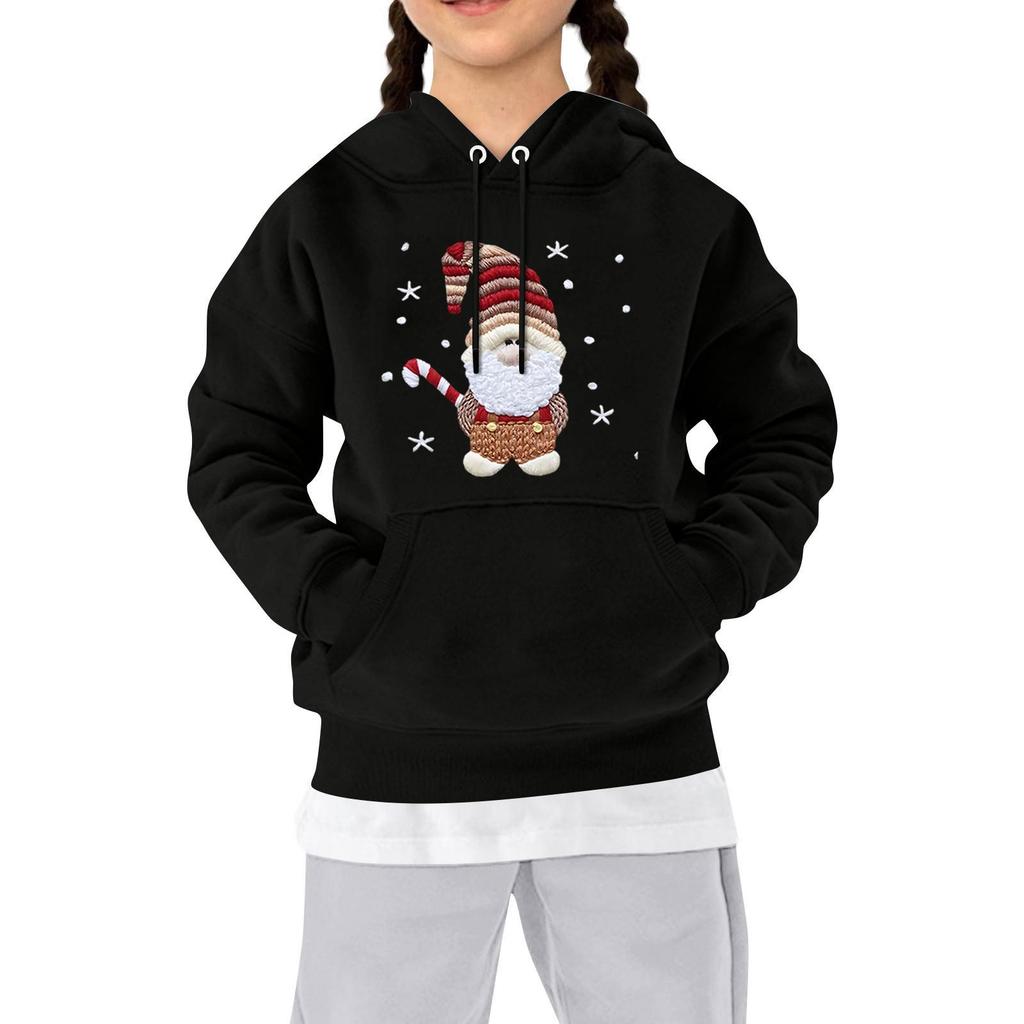 Sweatshirts For Teen Girls Hoodies Long Sleeve Drawstring Pullover Cute Printed Oversized Hoodie Christmas