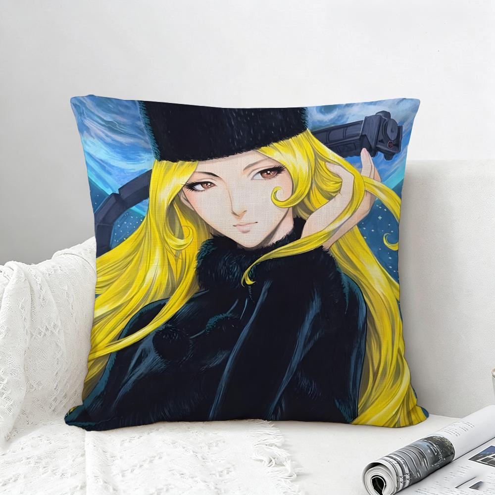 Anime Galaxy Express Cushion Cover Natural Linen Pillowcase Set AllinOne Decor for Sofa Bedroom Chair