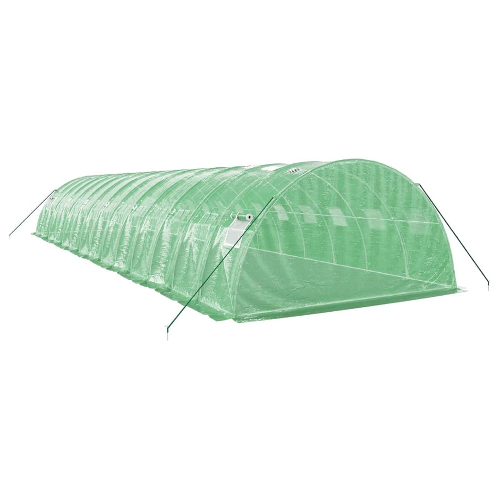 Green Greenhouse with Steel Frame 56 m² 14 x 4 x 2 m