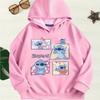 2025 Popular Boy and Girl Stitch Cartoon Hoodie, Soft and Warm, with Stitch Pattern, Perfect for Birthday and Christmas Gifts
