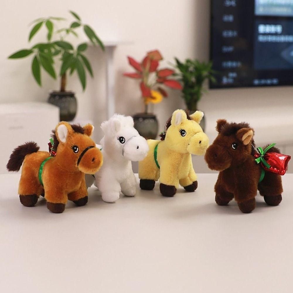 PP Cotton Vintage Pony Plush Keychain Chinese Style Chinese Horse Plush Keyring Birthday Gift