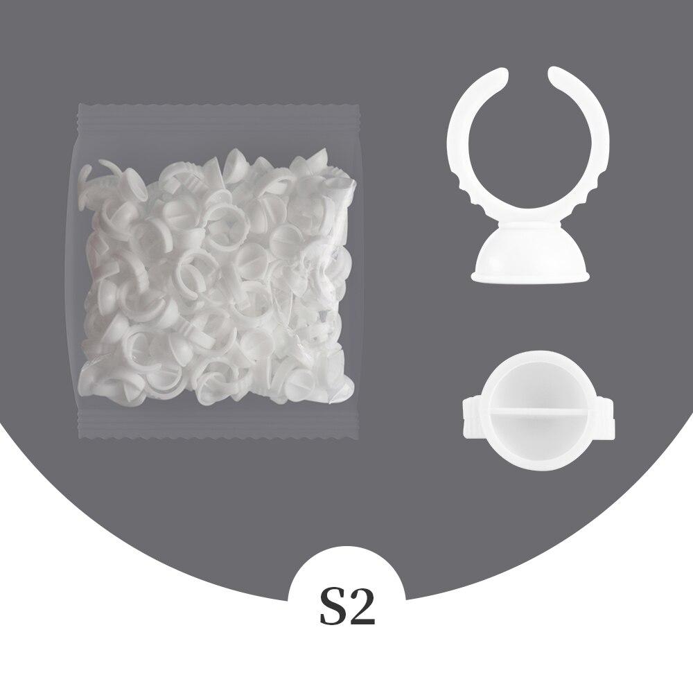 Оптовая продажа, 100 шт., одноразовые клеевые кольца для наращивания ресниц, розовый держатель для клея, контейнер для клея, пигмент для татуировки