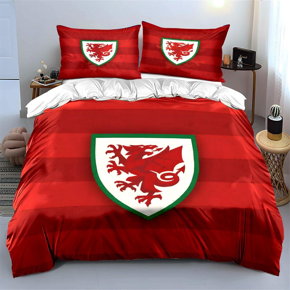 Red dragon emblem design. Bedding sets Duvet cover sets Duvet covers Pillowcases(1*Duvet Cover 2*Pillowcases without duvet insert)