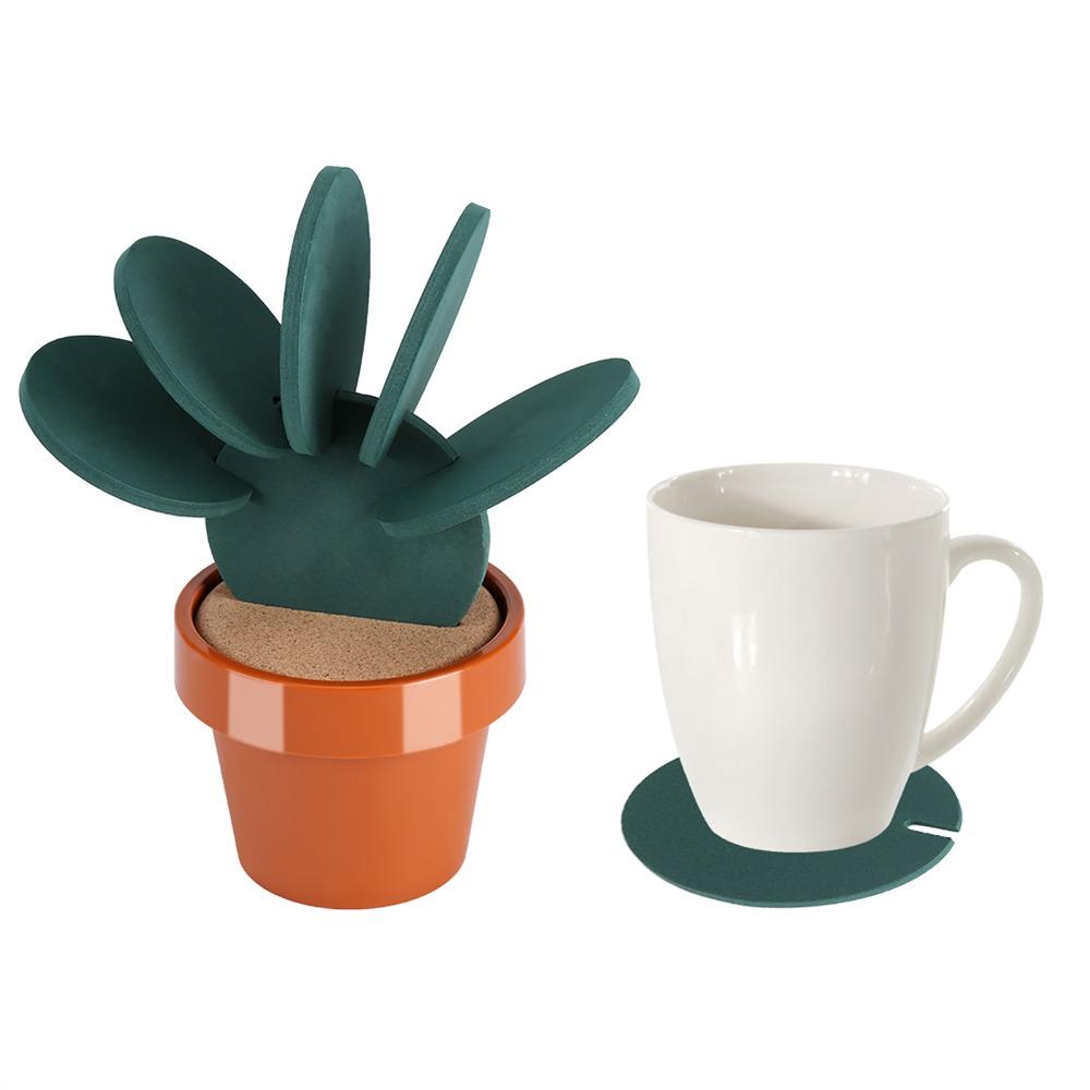 6Pcs Lightweight Heat Insulation Coaster Vivid Plant Shaped Drink Anti-scald Pad Table Decorative