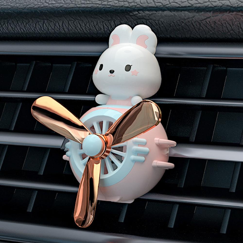 Car Air Freshener Bear Pilot Auto Accessories Interior Perfume Diffuser Rotating Propeller Outlet Fragrance Magnetic Design Car Aromatherapy