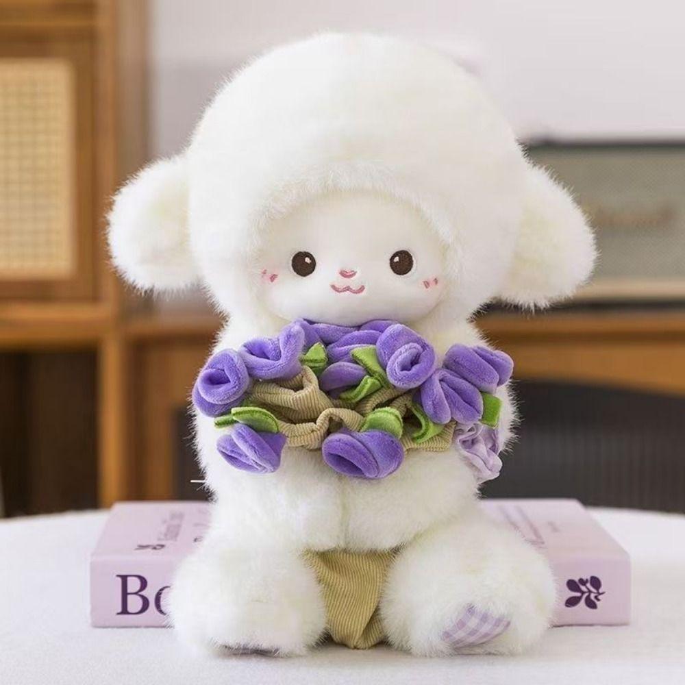 Simulation Sheep Plush Doll Fluffy Animal Fluffty Doll Sleeping Pillow Lamb Plush Toy  Home Decor