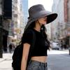 Korean Style Wide Brim Sun Hat Solid Color Women Bucket Hat Fashion Sun Protection Hat  Outdoor