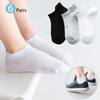 6 пар 1-12T Детские хлопковые носки Весна Лето Мальчики Девочки Сетчатые Тонкие Дышащие Однотонные Носки до щиколотки Черные Белые Серые Детские носки