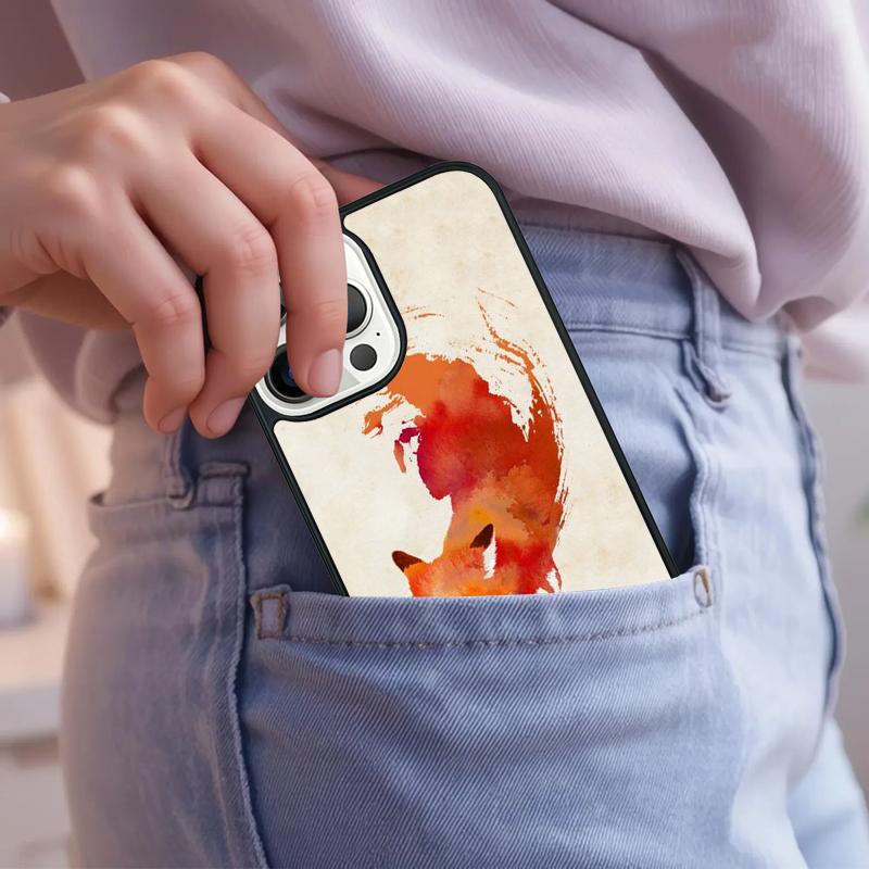 Чехол для телефона с рисунком рыжей лисы для iPhone 17 Air 15 16e 14 13 Pro Max Coque 12 11 Pro Max PLUS