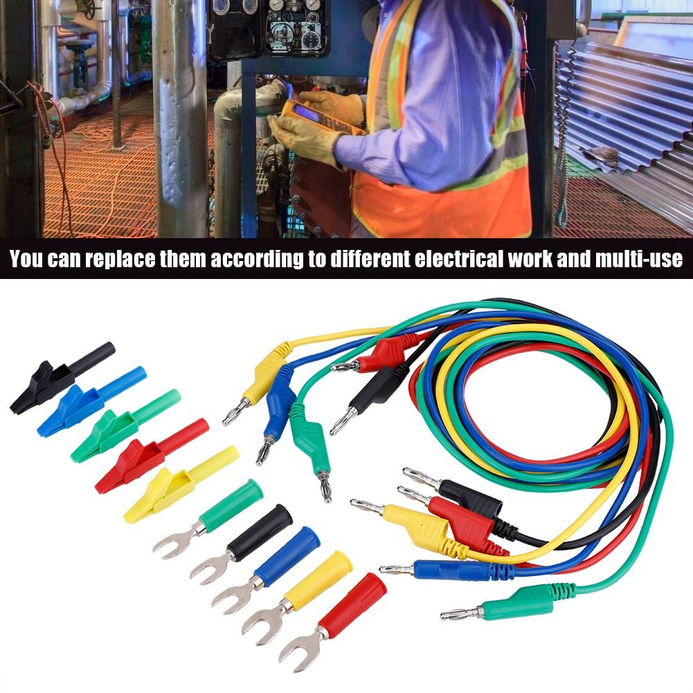 Тестовый набор для подключения штекеров типа «банан-банан» 4 мм для мультиметра с зажимом типа «крокодил» и щупом U-типа (П1036А)