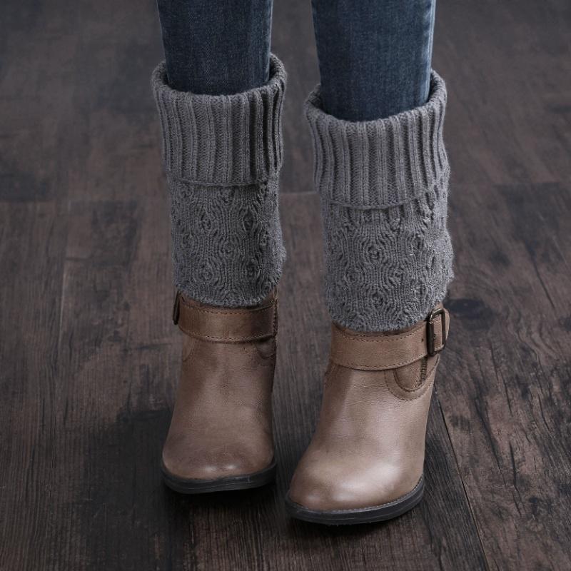 Гетры Женские Зимние Вязаные Толстые Теплые Узор Конопли Крючком Вязаные Y2K Лолита Милые Новые Модные Чулки Носок