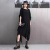 Loose Irregular O-neck Dress HQQ2489