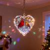 Red Birds Christmas Ornaments Couple Bird Heart Shaped Ornament for Xmas