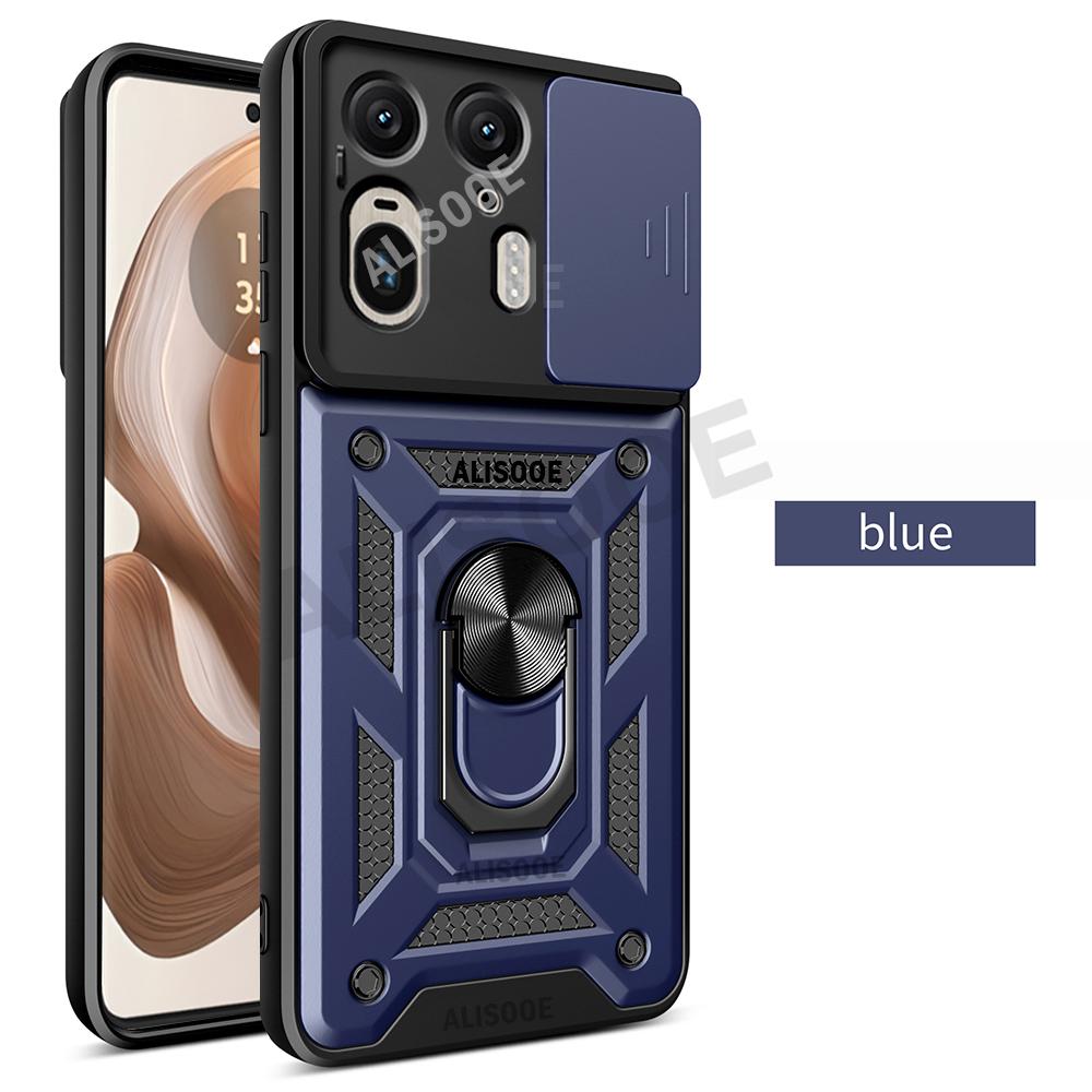 Slide Camera Funda for Motorola Edge 50 Ultra 5G Case Armor Ring Stand Protective Cover for Motorola Moto Edge X50 Ultra Capa
