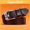 Elegant Leather Belt For Men With Alloy Pin Buckle And Artful Geometric Details