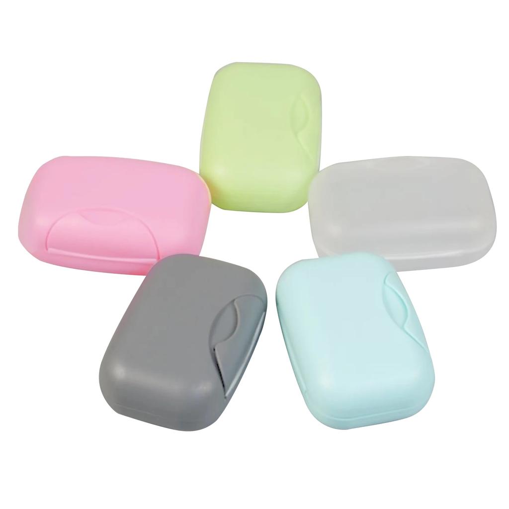 Portable Travel Soap Box Container Bathroom Accessories Home Plastic Soap-Boxes with Cover Multicolor Soaps Dish Holder Jabonera