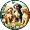 Круглое Металлическое Настенное Искусство Декор Пасторальный Пейзаж Картина 20x20см