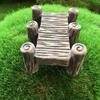 Retro Wooden Bridge Resin Ornament for DIY Plant Landscaping