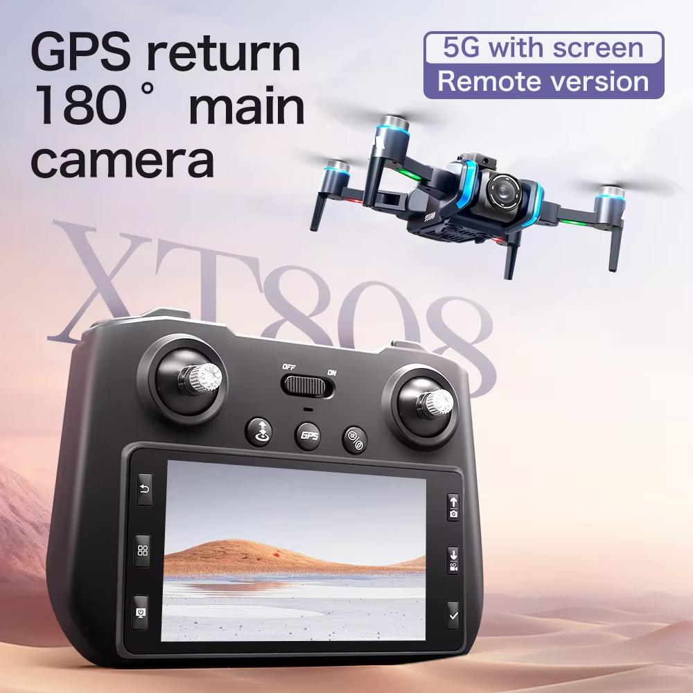 2025 Новый XT808 GPS RC Дрон 5G Профессиональный 8K HD Аэросъемка Двойная камера Всенаправленный экран Лазерное обхождение препятствий Бесколлекторный квадрокоптер