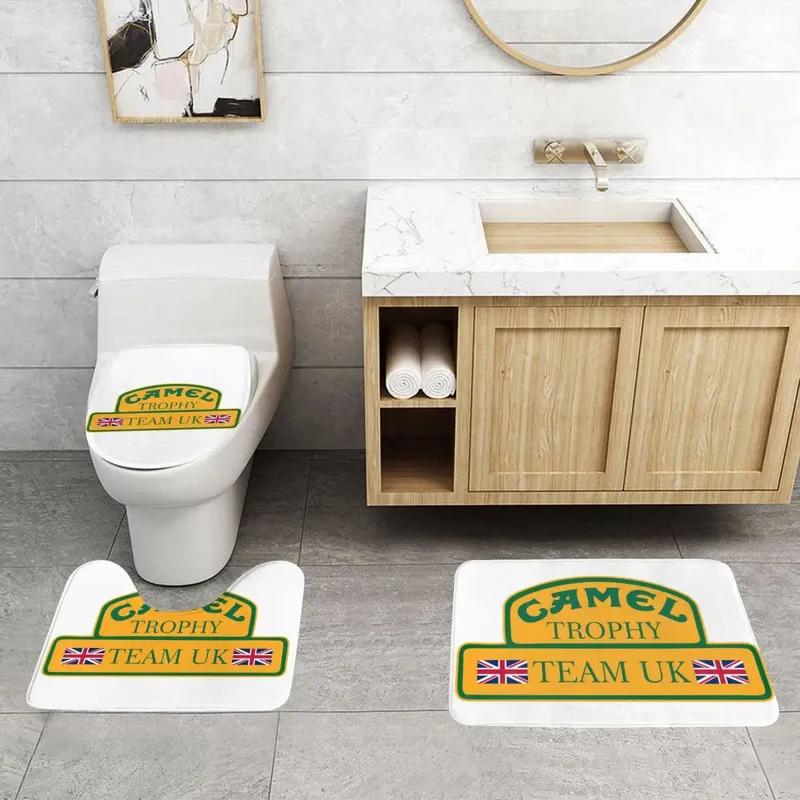 Custom Camel Trophy 3 Pieces Bathroom Rugs Non Slip Absorbent Toilet Bath Mat Set
